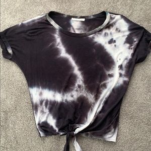 Tie dye T-shirt with tie detail